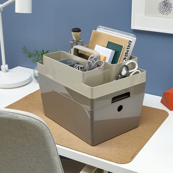 IKEA Ємність темно-сіро-бежева KUGGIS, 205.862.36 20586236 фото