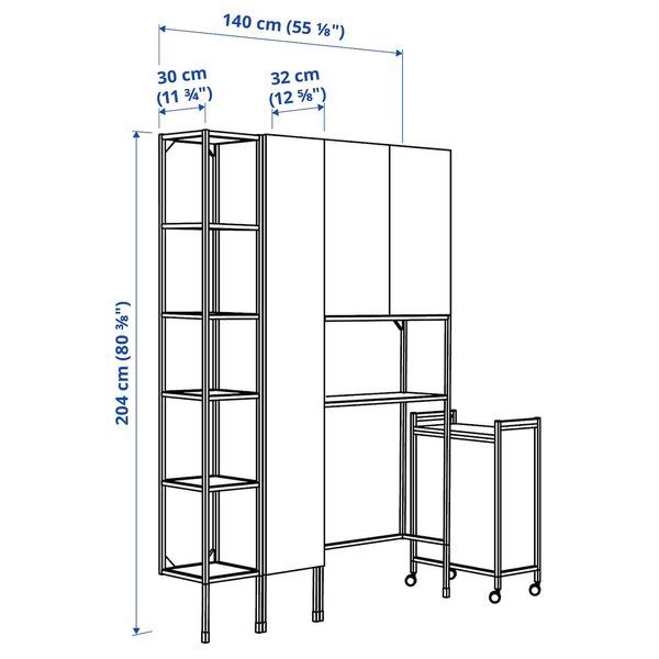 IKEA Книжный шкаф, антрацит/белый ENHET, 295.481.36 29548136 фото