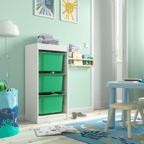 IKEA Стелаж з контейнерами, білий/світло-зелений TROFAST, 895.752.02 89575202 фото