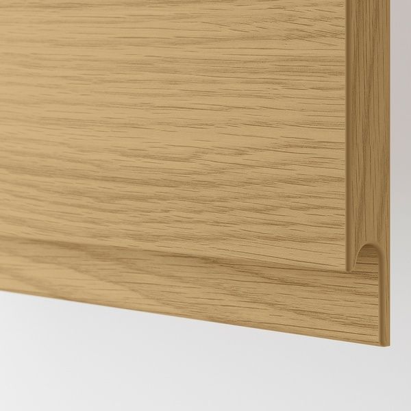 IKEA Шафа карнизна з полицею/дверцями біла/імітація Voxtorp. дуб METOD, 195.388.59 19538859 фото