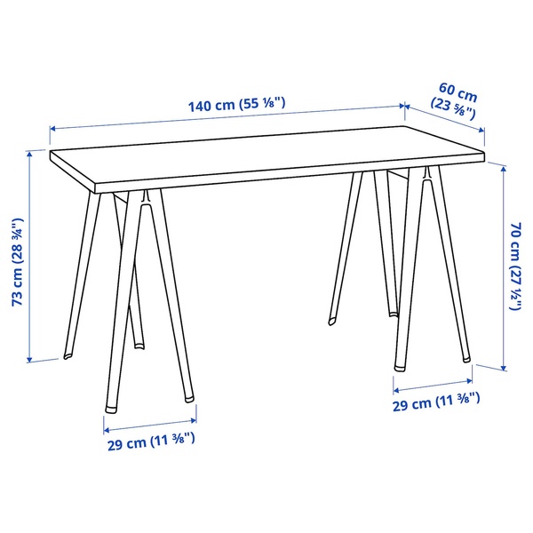 IKEA Письмовий стіл, бірюзово-сірий/темно-сірий LAGKAPTEN / NÄRSPEL, 295.234.71 29523471 фото