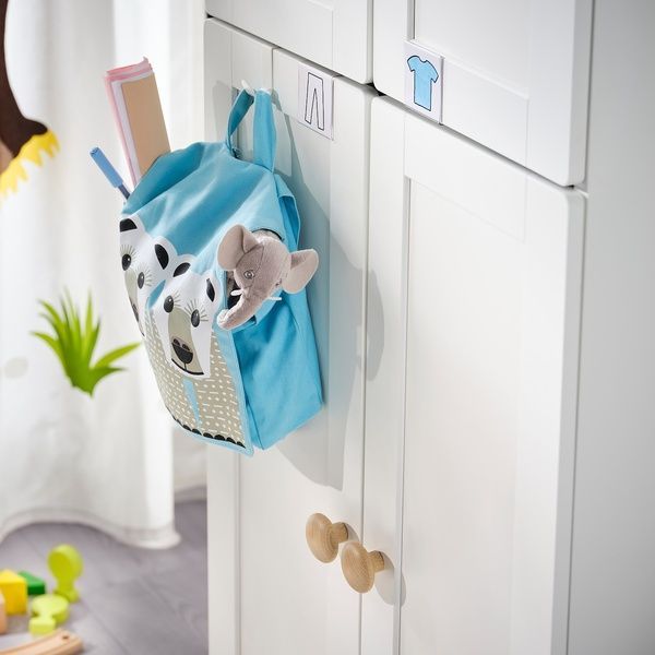IKEA Гардероб, белый, белый каркас/с 2 штангами для одежды SM&Aring;STAD, 493.909.03 49390903 фото