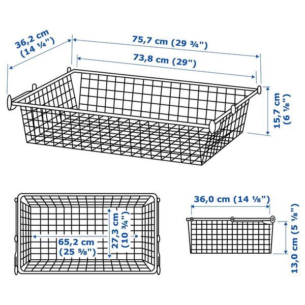 IKEA Проволочная корзина с выдвижной направляющей, белая HJ&Auml;LPA, 992.134.65 99213465 фото