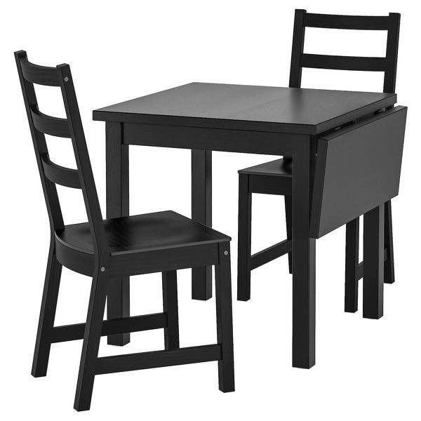 IKEA Стол и 2 стула, черный/черный NORDVIKEN / NORDVIKEN, 893.050.74 89305074 фото