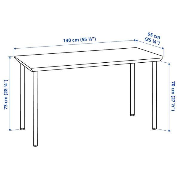 IKEA Письменный стол, бамбук/белый ANFALLARE / ADILS, 094.176.93 09417693 фото