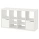 IKEA Стеллаж книжный с 2 ​​дверцами с 2 вставками с полкой/волна белый KALLAX, 895.529.41 89552941 фото 2