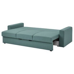 IKEA 3-місний диван-ліжко Tibbleby світло-сіро-бірюзовий B&Aring;RSL&Ouml;V, 305.415.82 30541582 фото