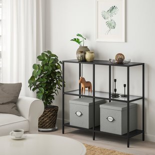 IKEA KVARNVIK (ІKEA КВАРНВИК), Контейнер з кришкою, сірий, 32x35x32 см, 104.669.51 10466951 фото