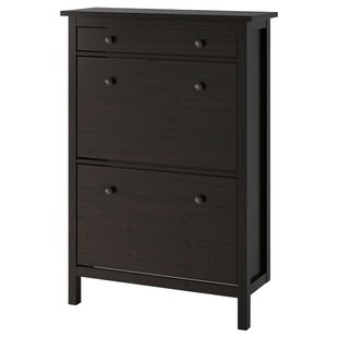 IKEA Тумба для взуття HEMNES (ІKEA ХЕМНЭС), Тумба для взуття, 2 відділення, чорно-коричневий, 402.169.08 40216908 фото