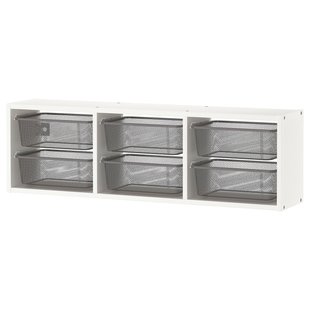 IKEA TROFAST (ІKEA ТРОФАСТ), Навісна шафа, білий/темно-сірий, 99x21x30 см, 995.333.58 99533358 фото