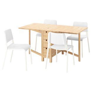 IKEA Стіл та 4 стільці, береза/білий NORDEN / TEODORES, 295.689.02 29568902 фото