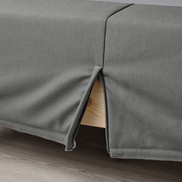 IKEA Континентальне ліжко, фірма Vester&ouml;y/середня жорсткість/світло-синій темно-сірий LYNG&Ouml;R, 795.531.68 79553168 фото