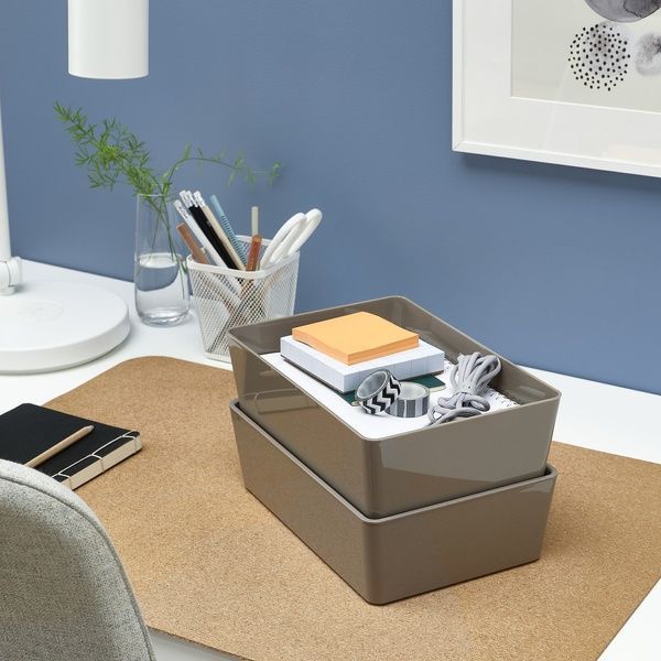 IKEA Ємність темно-сіро-бежева KUGGIS, 405.862.35 40586235 фото