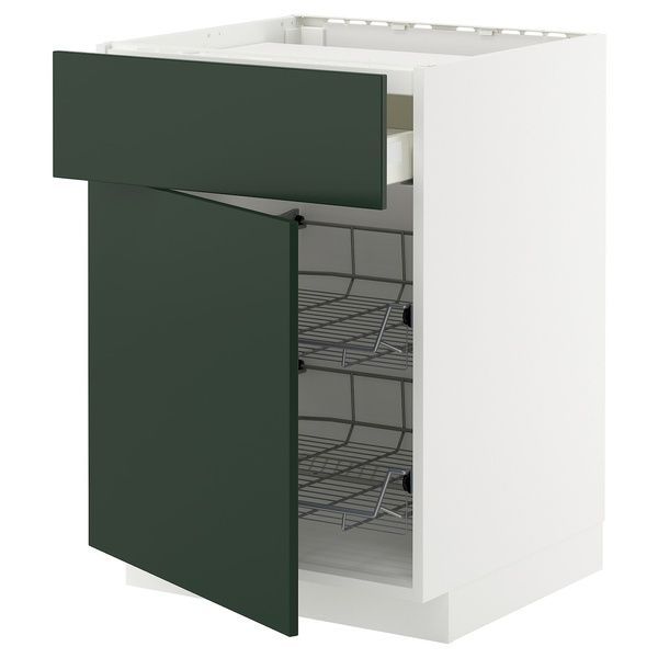 IKEA Sza st n pł/szu/2dr ko, білий/Havstorp темно-зелений METOD / MAXIMERA, 795.576.04 79557604 фото