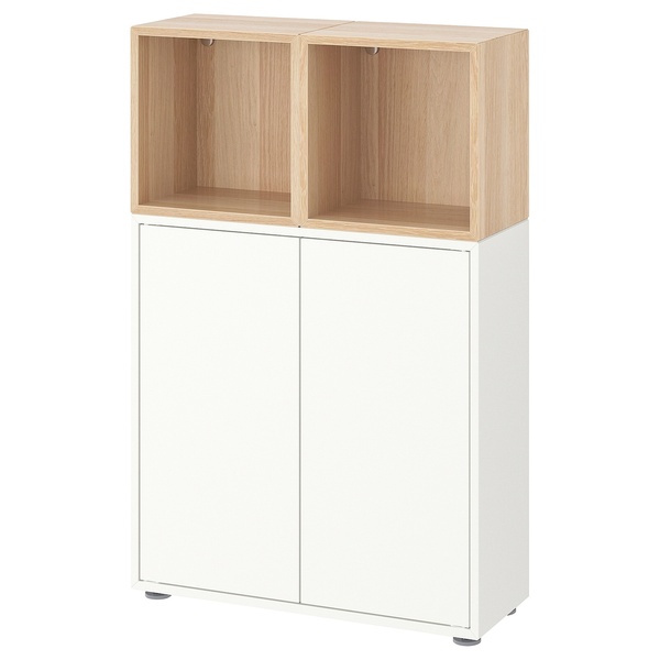 IKEA Комбинация шкафа на ножках, дуб беленый/беленый EKET, 794.950.84 79495084 фото