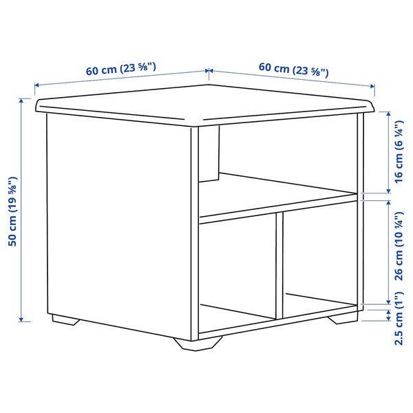 IKEA SKRUVBY (ІKEA СКРУВБЫ), Журнальний столик, чорно-синій, 60x60 см, 705.319.82 70531982 фото