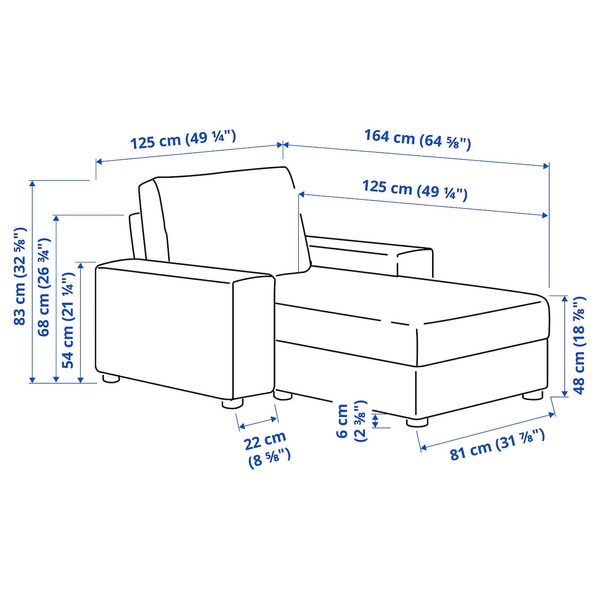 IKEA Шезлонг, с широкими подлокотниками/Саксемара светло-синий VIMLE, 994.091.51 99409151 фото