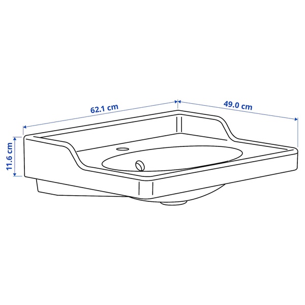 IKEA Умивальник з сифоном, білий RUTSJÖN, 995.167.64 99516764 фото