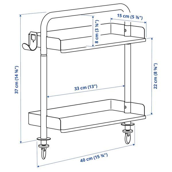IKEA Письмовий стіл, білий/світло-сіро-зелений RELATERA, 795.557.80 79555780 фото