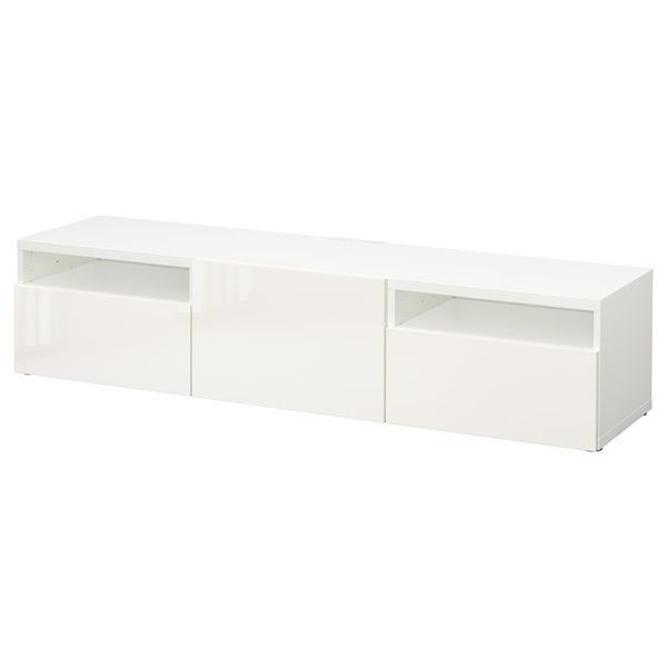 IKEA Подставка под ТВ, белый/Сельсвикен глянцевый/белый BEST&Aring;, 693.990.78 69399078 фото