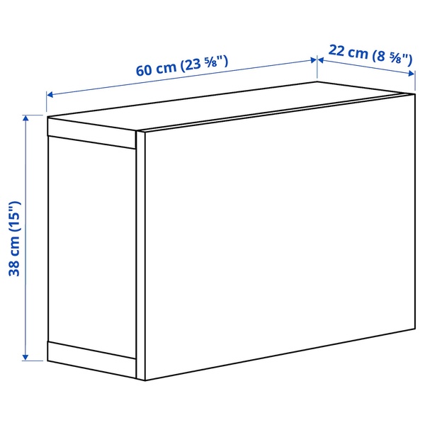 IKEA BESTÅ (ІKEA БЕСТО), Вітрина біла/Оствік білий, 60x22x38 см, 294.249.61 29424961 фото