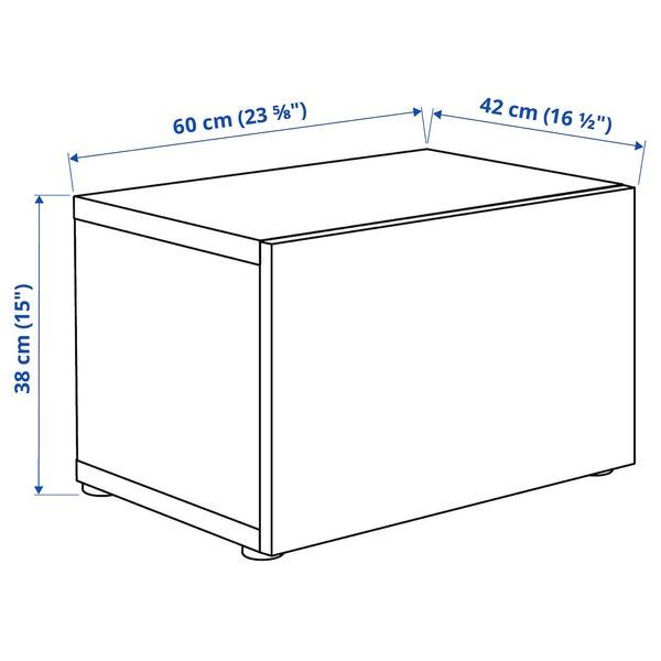 IKEA BEST&Aring; (ІKEA БЕСТО), Шафа з дверцятами, білий/Суттервікен білий, 60x42x38 см, 494.250.02 49425002 фото