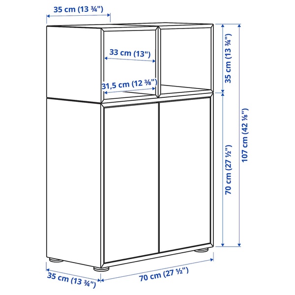 IKEA Комбинация шкафа на ножках, дуб беленый/беленый EKET, 794.950.84 79495084 фото