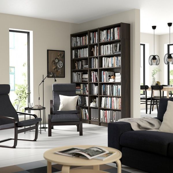 IKEA Стелаж комбінований з надставками, імітація темно-коричневого. дуб BILLY, 094.835.36 09483536 фото