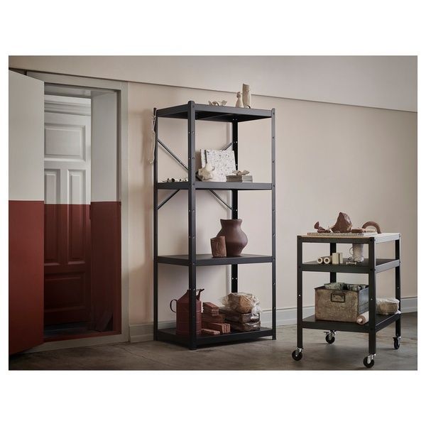 IKEA Тележка, фанера черная/сосна BROR, 603.338.50 60333850 фото