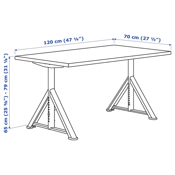 IKEA Письменный стол, коричневый/темно-серый IDÅSEN, 492.810.27 49281027 фото