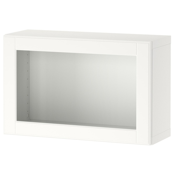 IKEA BESTÅ (ІKEA БЕСТО), Вітрина біла/Оствік білий, 60x22x38 см, 294.249.61 29424961 фото