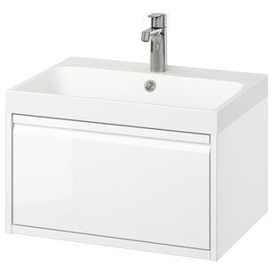 IKEA Умывальник с ящиком/мойкой/смесителем, белый глянцевый &Auml;NGSJ&Ouml;N / BACKSJ&Ouml;N, 895.140.20 89514020 фото