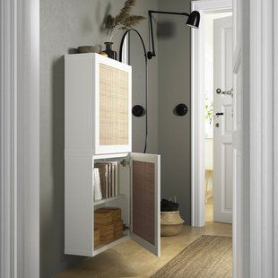 IKEA Навісна шафа/2 двері, білий Studsviken/біла плетена тополя BEST&Aring;, 394.219.81 39421981 фото