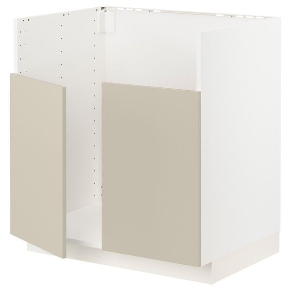 IKEA БРЕДШОН двойная тумба под раковину, белый/Хавсторп бежевый METOD, 794.697.87 79469787 фото