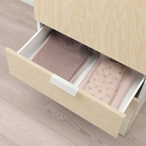 IKEA KALBADEN (ИКЕА КАЛЬБАДЕН), Ящик, белый/яркая под сосну, 60x42x20 см, 694.959.23 69495923 фото
