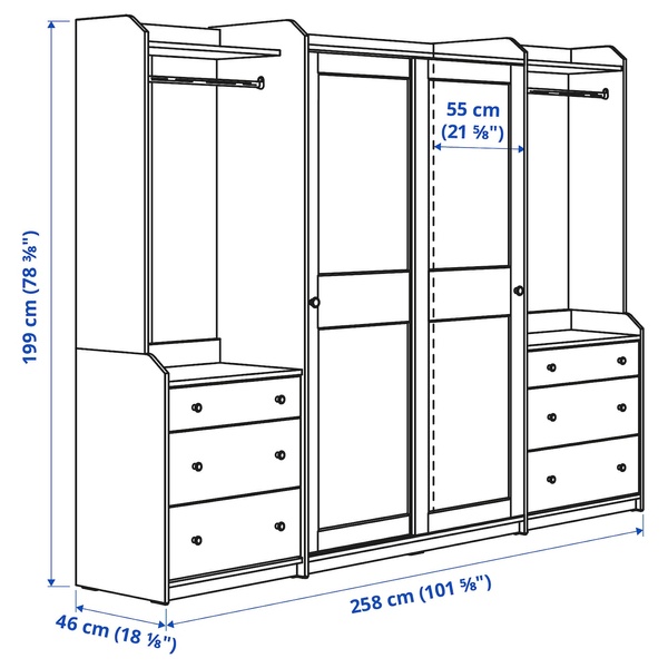 IKEA Гардеробная комбинация, белый HAUGA, 793.881.64 79388164 фото