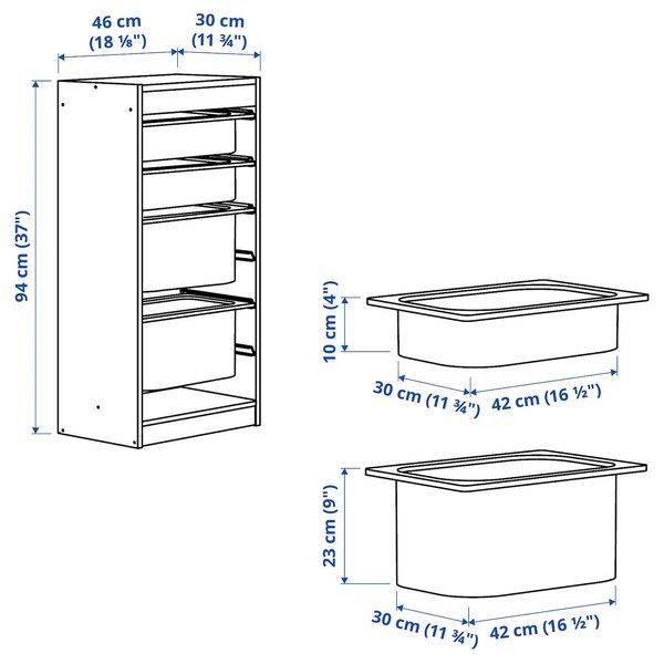 IKEA Стелаж з контейнерами, білий білий/червоний TROFAST, 995.751.93 99575193 фото