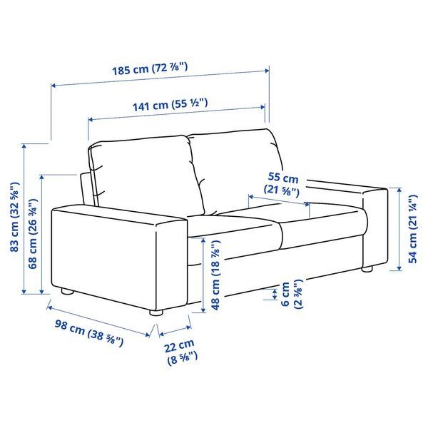 IKEA 2-местный диван, с широкими подлокотниками/Гуннаред бежевый VIMLE, 694.005.43 69400543 фото