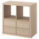 IKEA Книжкова шафа, 4 шухляди/білий дуб KALLAX, 995.529.50 99552950 фото 1
