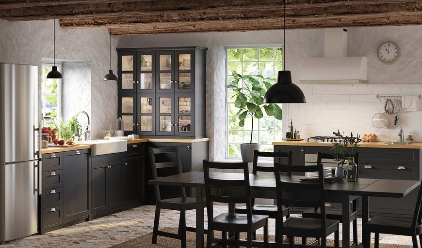 IKEA Защитная панель, черная морилка LERHYTTAN, 303.560.46 30356046 фото