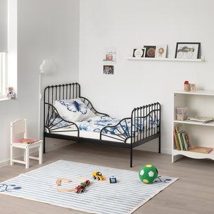 IKEA Ліжко дитяче MINNEN (ІKEA MINNEN), Слайдер каркас ліжка, чорний, 391.246.22 39124622 фото