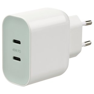 IKEA Зарядное устройство 2 порта USB 45 Вт, с функцией быстрой зарядки SJÖSS, 805.800.38 80580038 фото