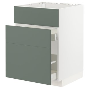 IKEA Sz stj zl+3fr/2sz, белый/Бодарп серо-зеленый METOD / MAXIMERA, 493.173.14 49317314 фото