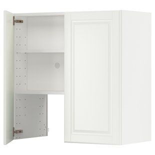 IKEA METOD (ІKEA МЕТОДЫ), Карнизна шафа з полицею/дверями, біла/Бодбін кремова, 80x80 см, 495.043.39 49504339 фото