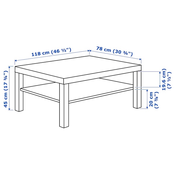 IKEA Стіл журнальний, чорно-коричневий LACK, 001.042.91 00104291 фото