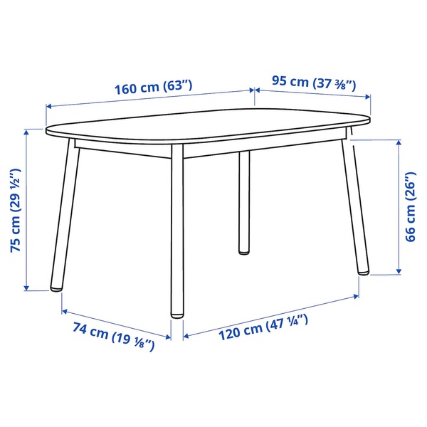 IKEA Стіл, білий VEDBO, 104.174.56 10417456 фото