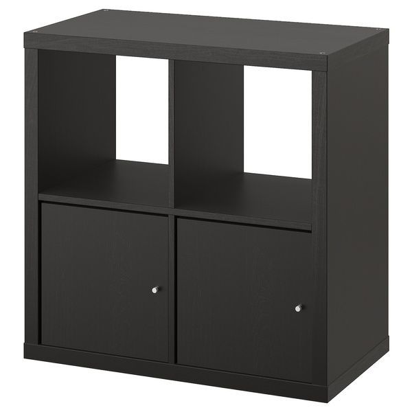 IKEA Шафа книжкова, 2 дверцята/чорно-коричнева KALLAX, 395.529.53 39552953 фото