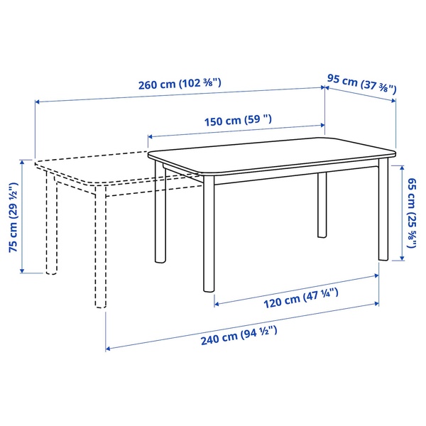 IKEA Стіл і 6 стільців, коричневий/чорний Gunnared beige STRANDTORP / MÅRENÄS, 295.188.27 29518827 фото