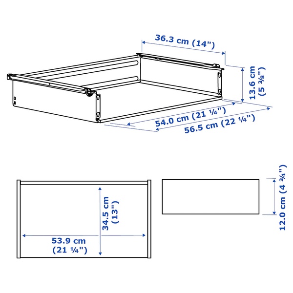 IKEA Выдвижной ящик HJALPA (ИКЕА ХЭЛПА), Каркас ящика, белый, 603.309.84 60330984 фото