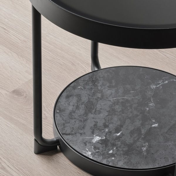 IKEA Стіл, імітація антрацитового мармуру/чорне скло FR&Ouml;TORP, 104.922.76 10492276 фото